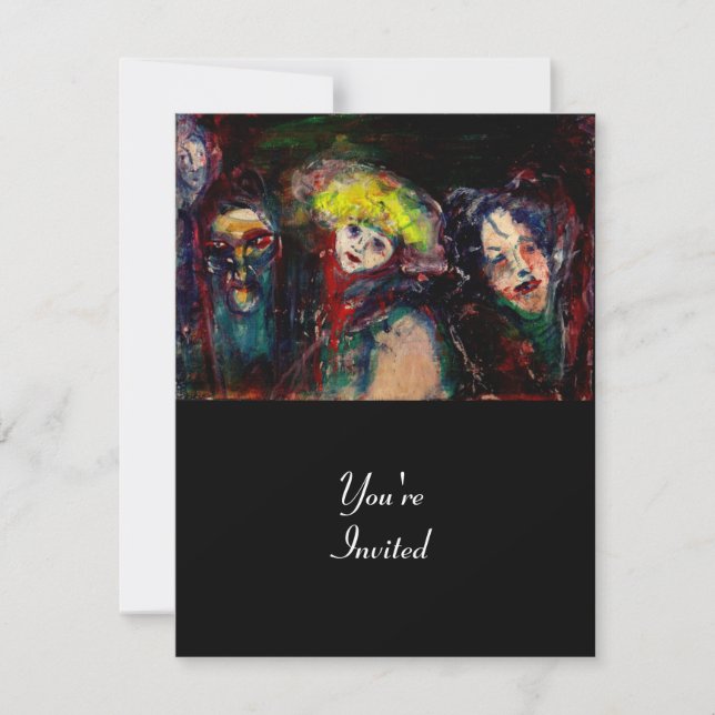 CARNIVAL NIGHT IN VENICE Venetian Masquerade Masks Invitation (Front)
