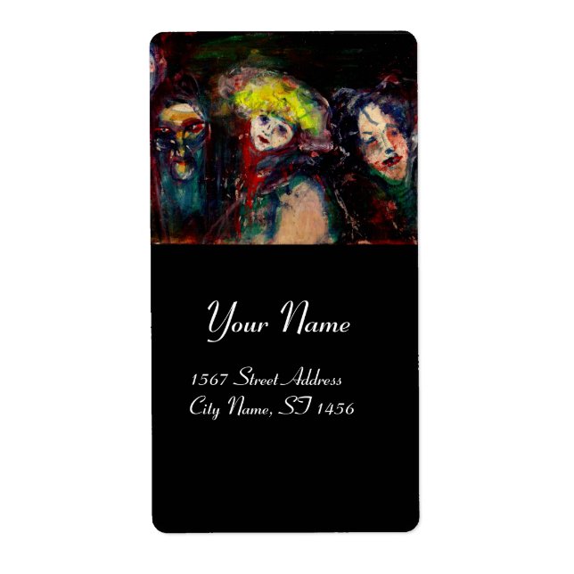 CARNIVAL NIGHT IN VENICE Venetian Masquerade Masks Label (Front)