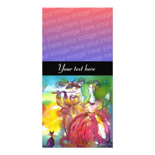 CARNIVAL NIGHT  pink red blue yellow black Card