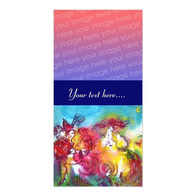 CARNIVAL NIGHT  pink red blue yellow purple Card (Front)