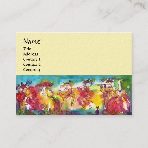 Customizable CARNIVAL NIGHT / Venetian Masquerade,,Dance Music Business Card Templates
