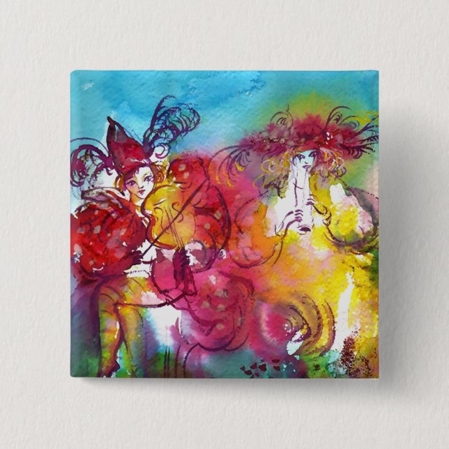 CARNIVAL NIGHT / Venetian Masquerade,Dance Music Pinback Button (Front)