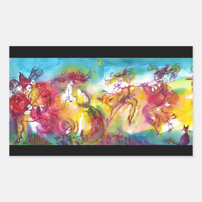 CARNIVAL NIGHT / Venetian Masquerade,Dance Music Rectangular Sticker (Front)