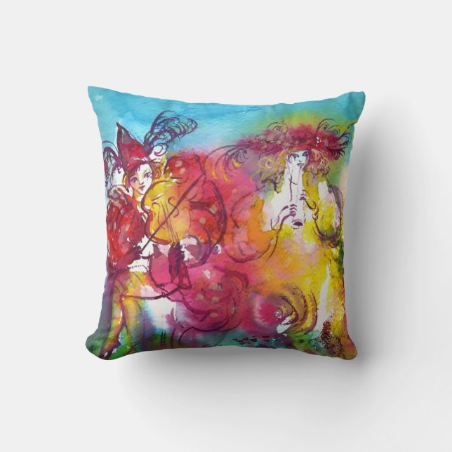 CARNIVAL NIGHT / Venetian Masquerade,Dance Music Throw Pillow (Front)