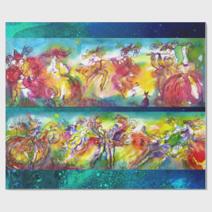 CARNIVAL NIGHT / Venetian Masquerade Dance Music Wrapping Paper