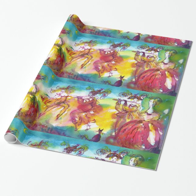 CARNIVAL NIGHT / Venetian Masquerade,Dance Music Wrapping Paper (Unrolled)