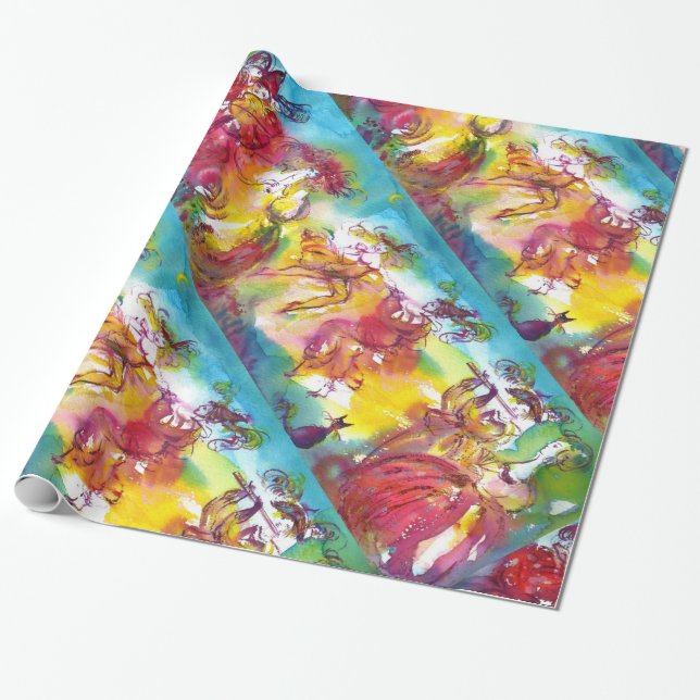 CARNIVAL NIGHT / Venetian Masquerade,Dance Music Wrapping Paper (Unrolled)