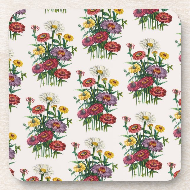 Carnival of flowers beverage coaster (Front)