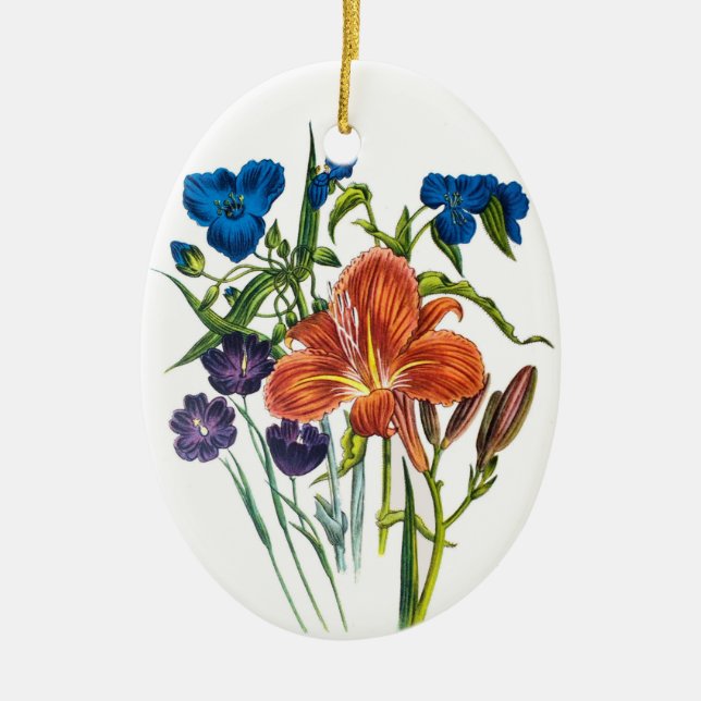 Carnival of flowers ceramic ornament (Front)
