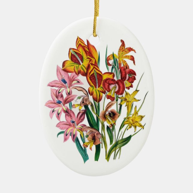 Carnival of flowers ceramic ornament (Front)