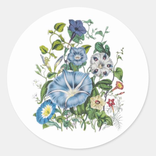 Carnival of flowers classic round sticker