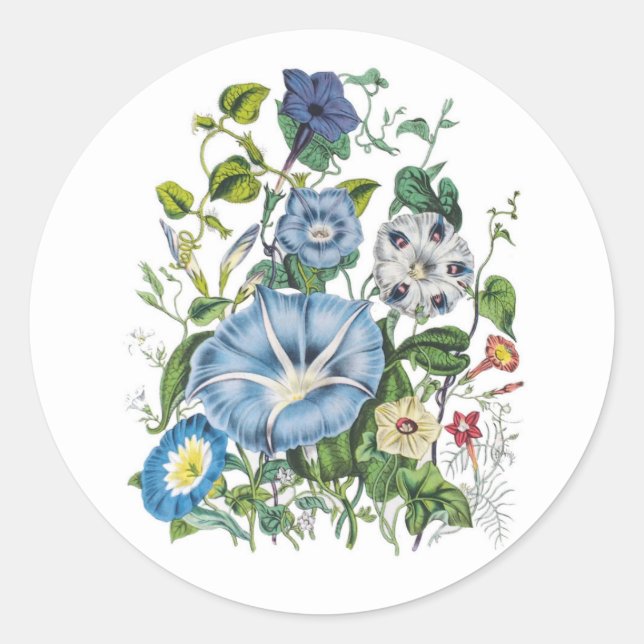 Carnival of flowers classic round sticker (Front)