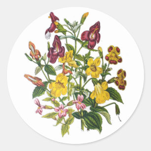 Carnival of flowers classic round sticker