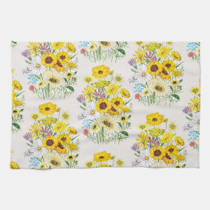 Carnival of flowers kitchen towel
