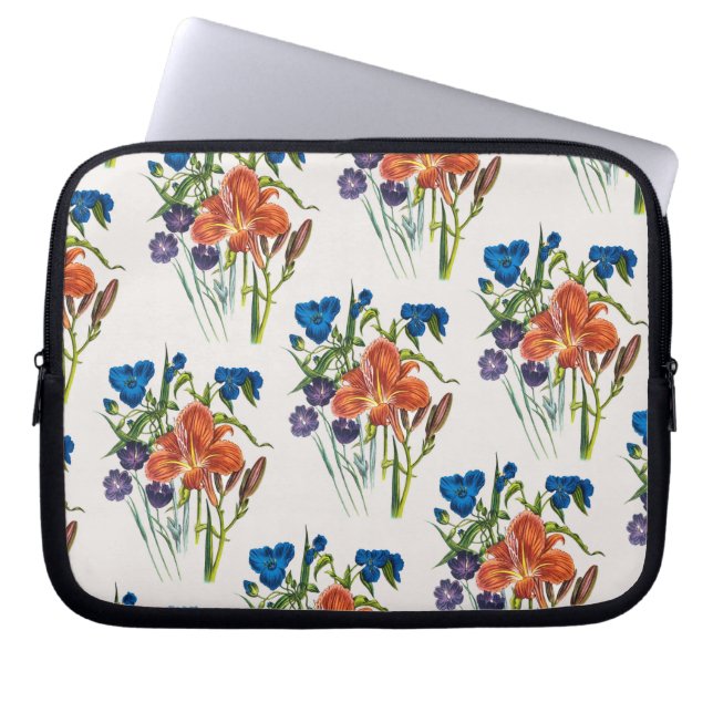 Carnival of flowers laptop sleeve (Front)