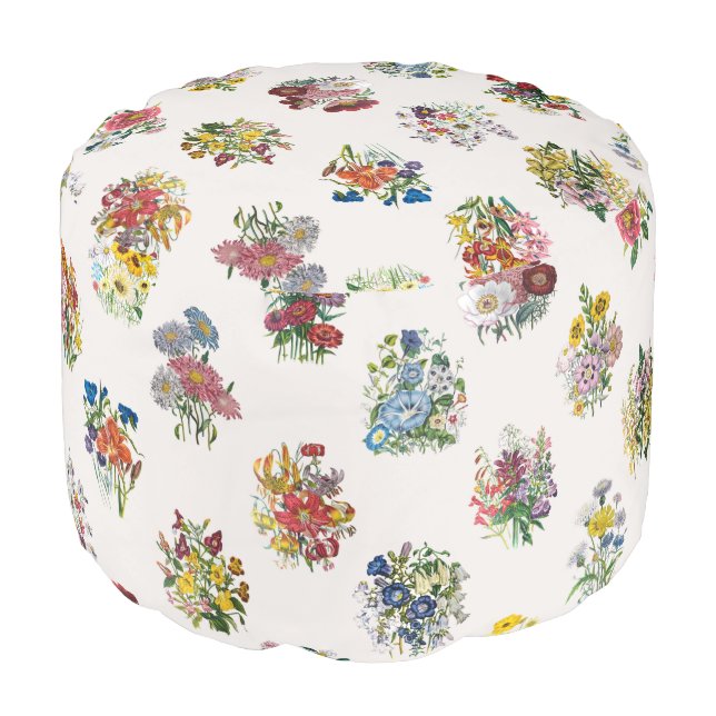 Carnival of flowers pouf (Angled Front)