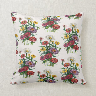 Carnival of flowers throw pillow