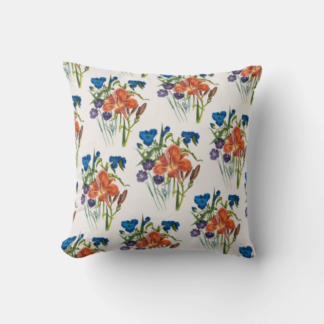 Carnival of flowers throw pillow (Front)
