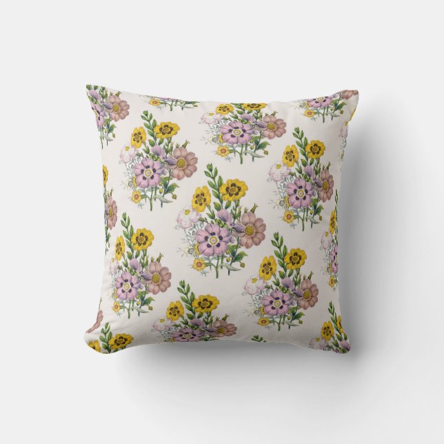 Carnival of flowers throw pillow (Front)