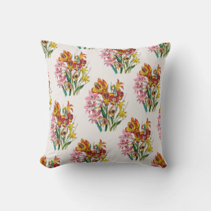 Carnival of flowers throw pillow