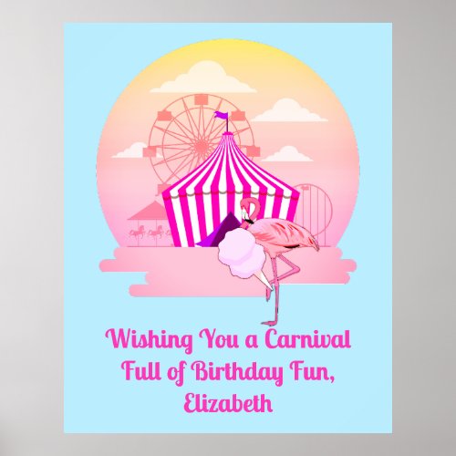 Carnival of Fun Flamingo Birthday Party 2 Poster