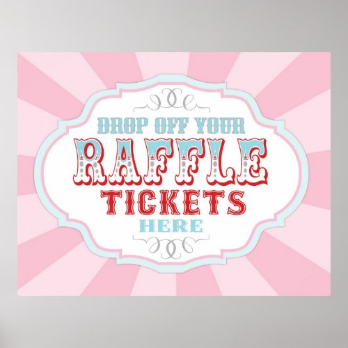 Carnival or Circus Raffle Ticket Booth Sign