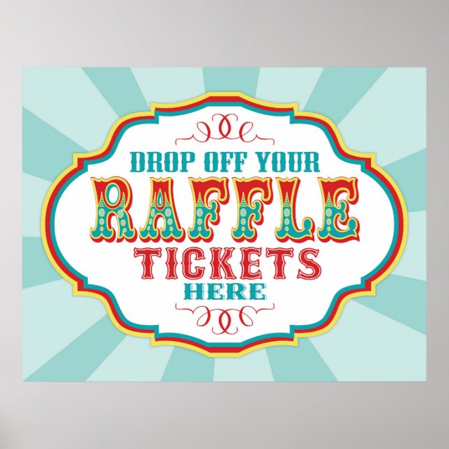 Carnival or Circus Raffle Ticket Booth Sign (Front)
