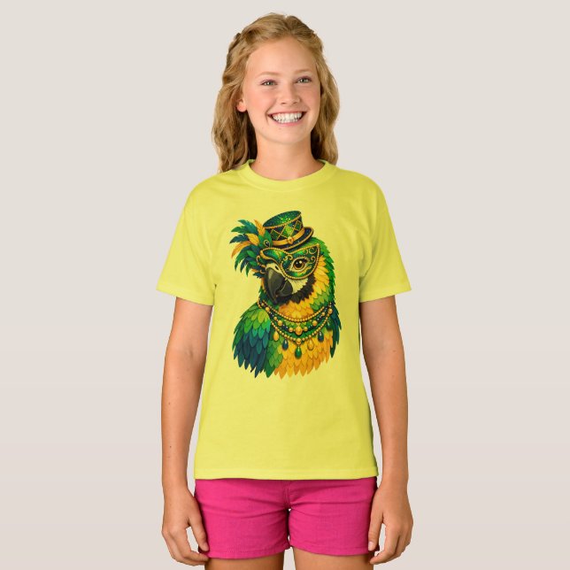 Carnival Parrot Kids Graphic T-Shirt (Front Full)