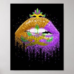 Carnival Party Costume Masquerade Lips Women Gift  Poster