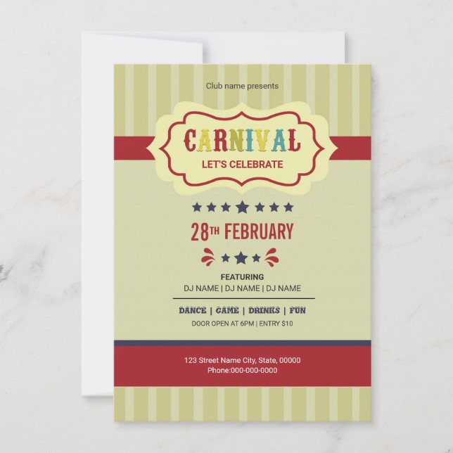 Carnival Party Flyer Invitation (Front)
