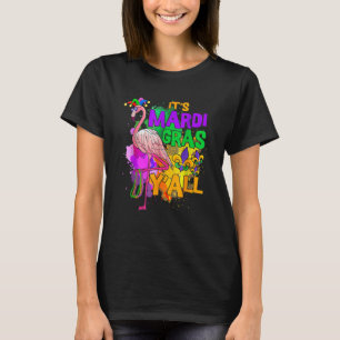 Carnival Party Gift Idea Flamingo Mardi Gras T-Shirt