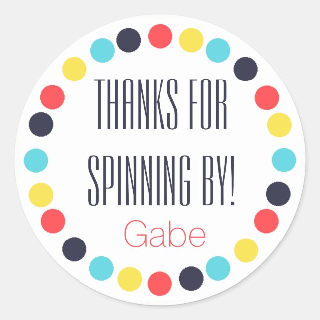 Carnival Personalized Pinwheel Birthday Label (Front)