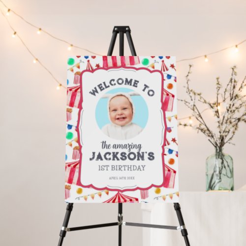 Carnival Pink Circus Birthday Party Welcome Sign