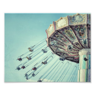 Carnival ride vintage photo print