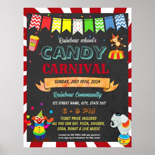 Carnival school event template poster