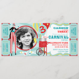 Carnival Stilt Walker & Cotton Candy Birthday Invitation