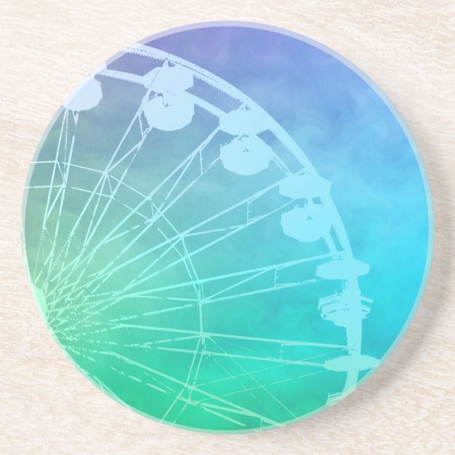 Carnival Summer design Sandstone Coaster (Front)