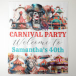 Carnival tent festival animals ringmaster circus  tapestry