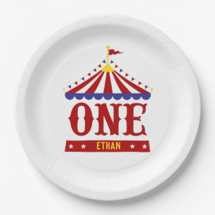 Carnival Theme Custom 1st Birthday Circus Paper Plates