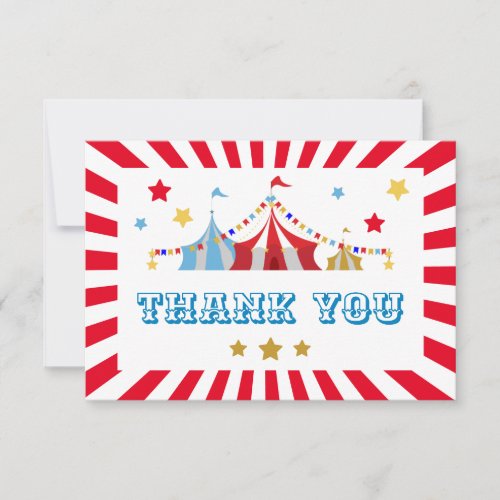 Carnival Theme Party Flat Thank You Card