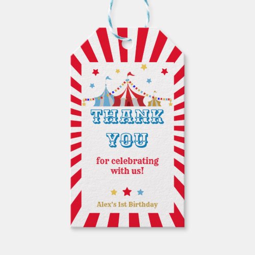 Carnival Theme Party  Gift Tags