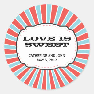 Carnival Themed Wedding Classic Round Sticker