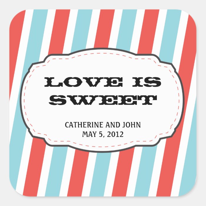 Carnival Themed Wedding Square Stickers