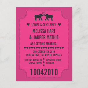 Carnival Ticket Save the Date Postcard