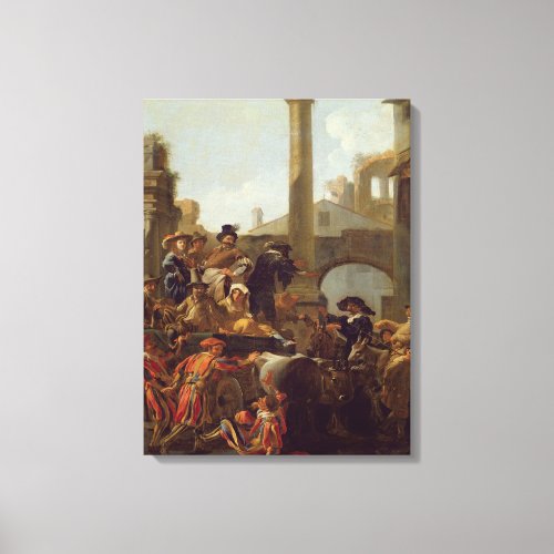 Carnival Time in Rome 1653 oil on canvas Canvas Print