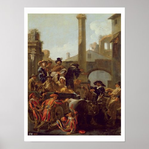 Carnival Time in Rome 1653 oil on canvas Poster