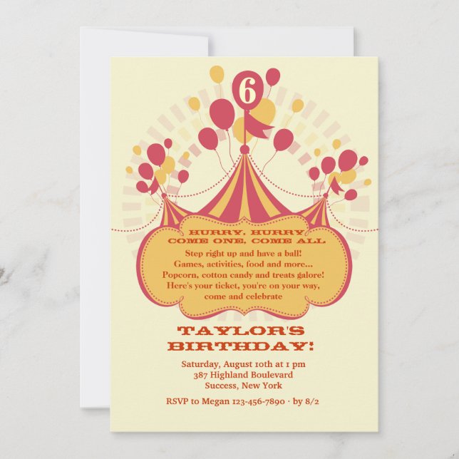 Carnival Time Invitation (Front)