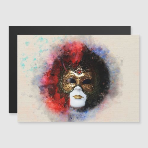 carnival venetian mask magnetic invitation