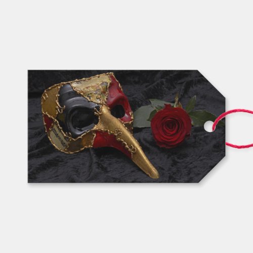 Carnival Venetian Pantalone Mask Masquerade Rose Gift Tags
