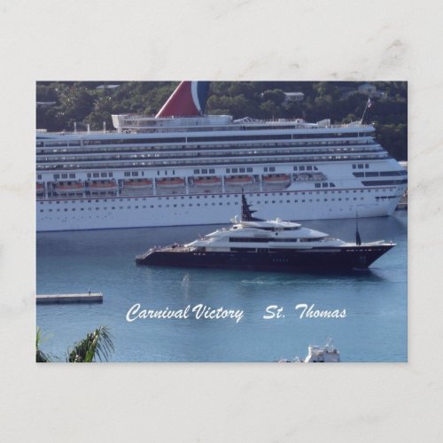 Carnival Victory  St Thomas Postcard